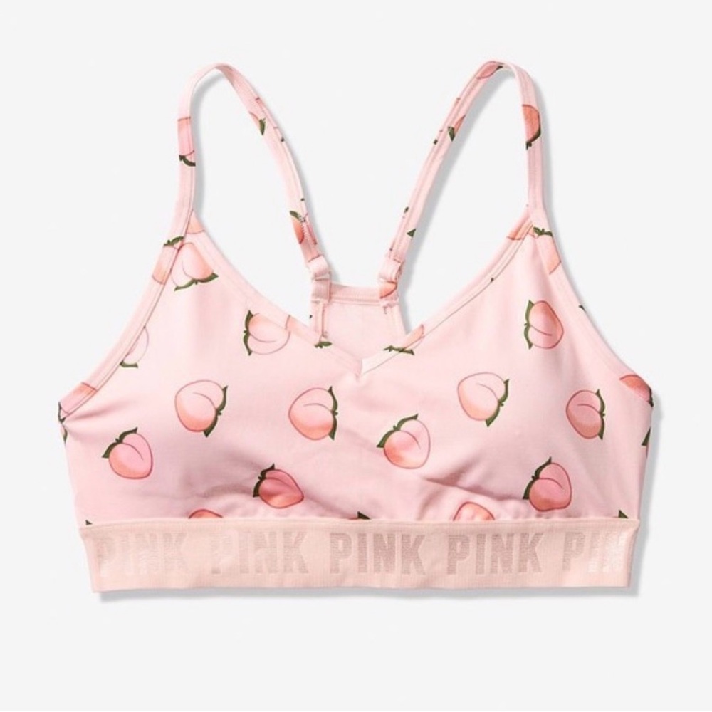 Victoria’s Secret PINK Peaches Fruit Sports Bra Small New-still in packaging.